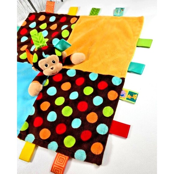 Mary Meyer Taggies Monkey 13x13 Security Blanket Lovey Toy Soft Baby Comforter - Picture 10 of 10